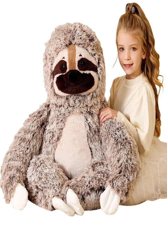 EARTHSOUND Giant Sloth Stuffed Animal Plush Toy,30" Large Jumbo Cute Soft Toys,Big Size Huge Fluffy Plushy Oversized Fat Plushie,Gifts for Kids Girlfriend Children (30 inches, Brown) - Image 1